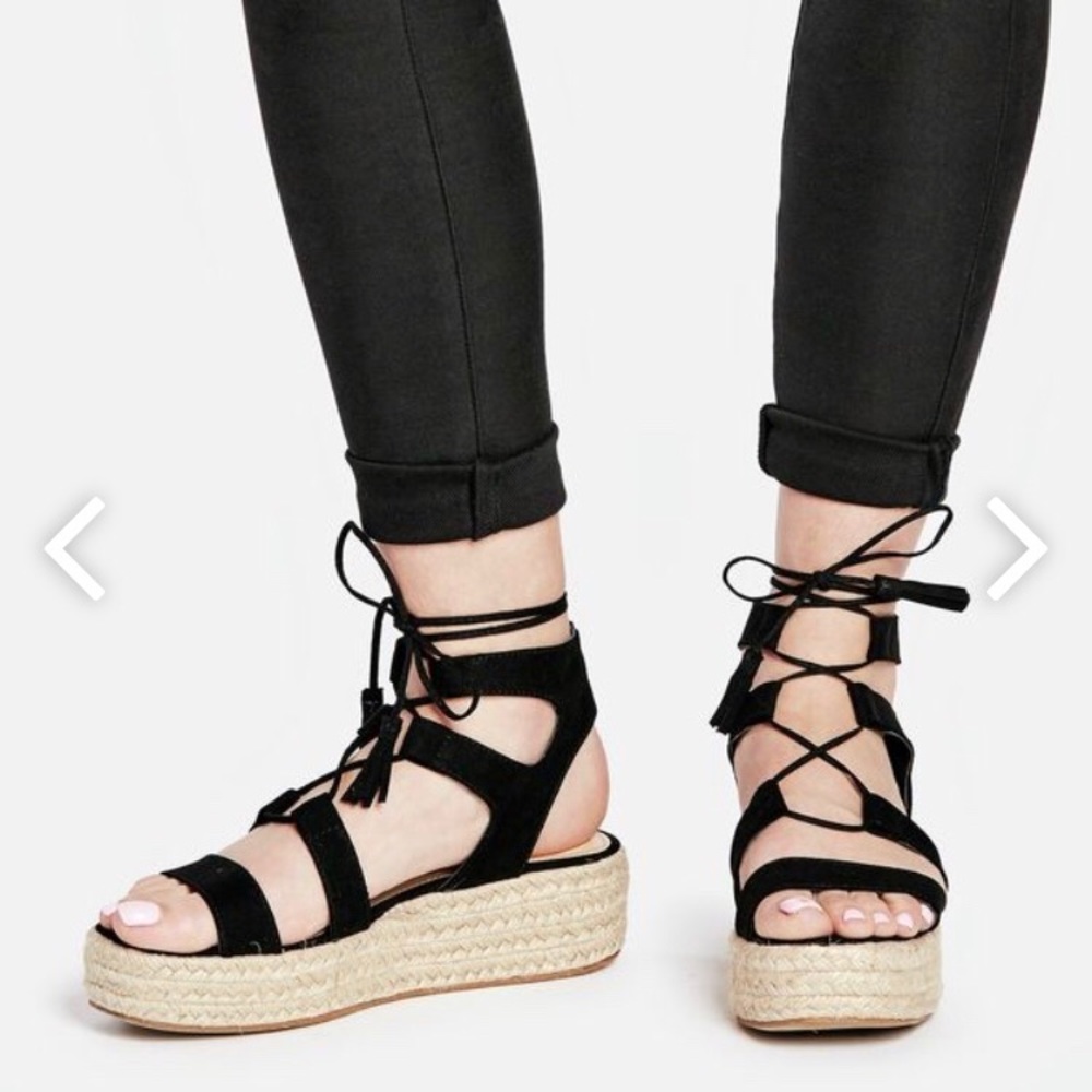 Black Platform Sandals NWT